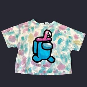 Zara Kids Tie-Dye among us crop top Tee